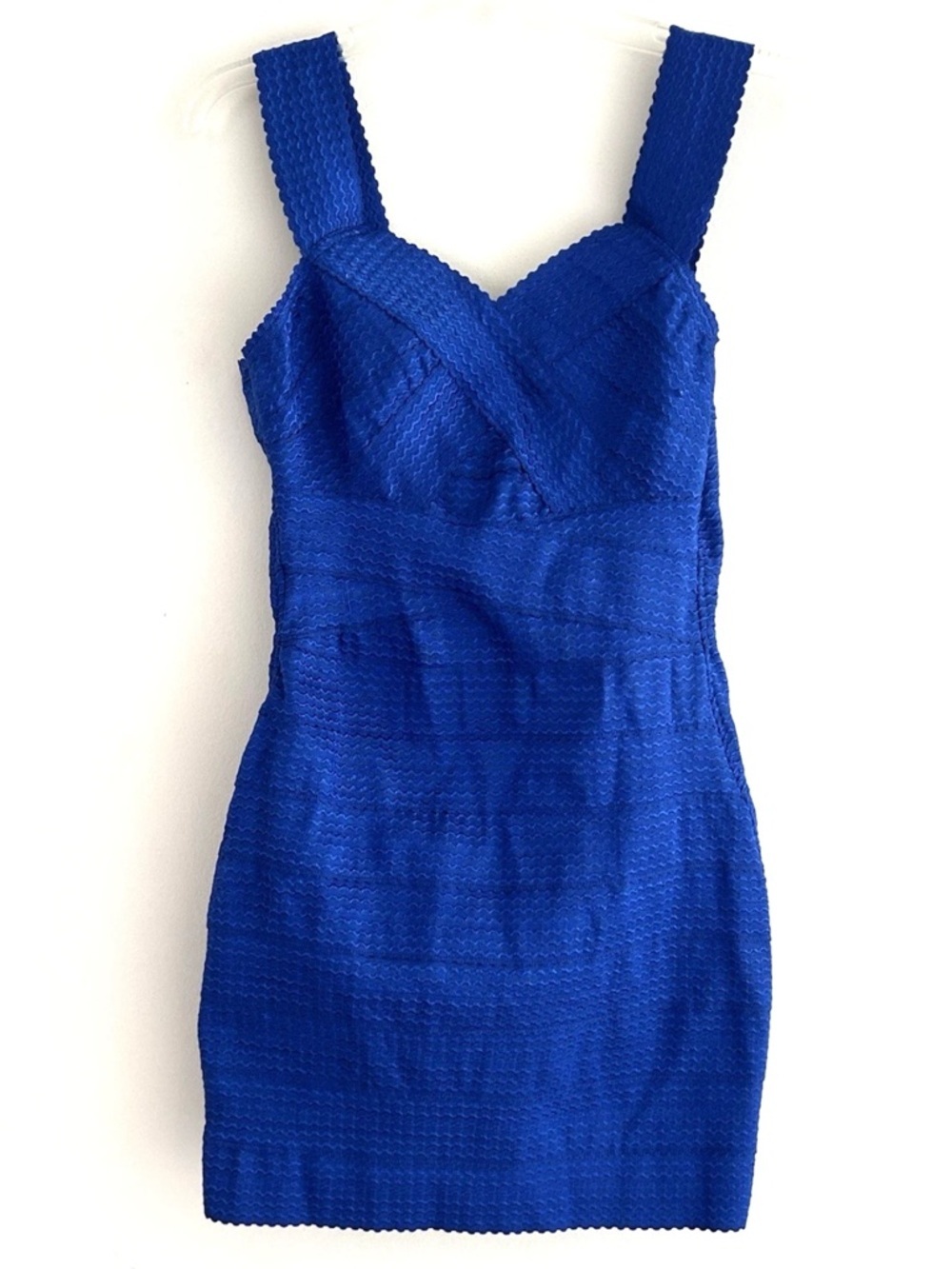 Ark & Co | Bandage Dress Sleeveless Size S Blue V-neck Mini Slimming